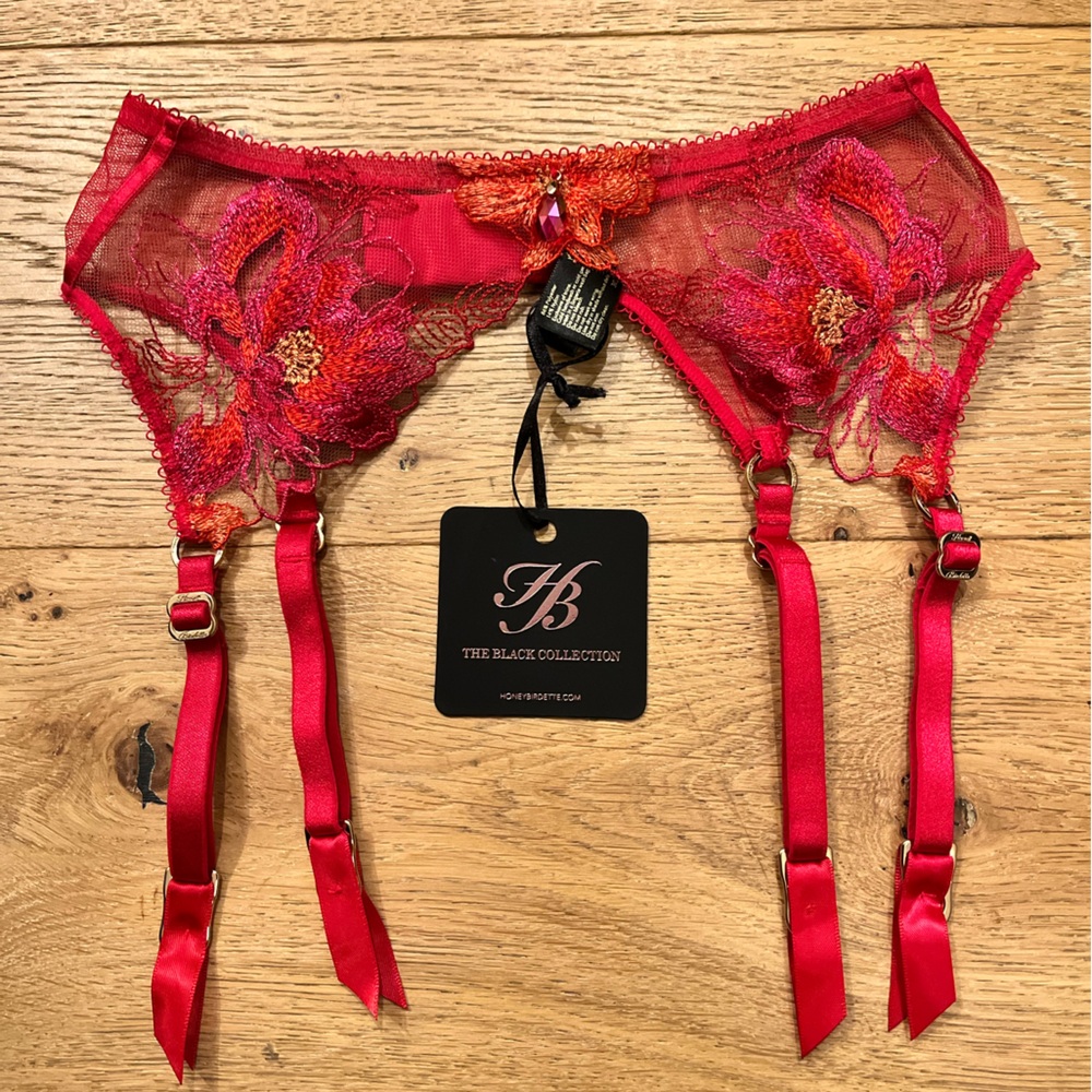 Honey Birdette Christine Red Garter
